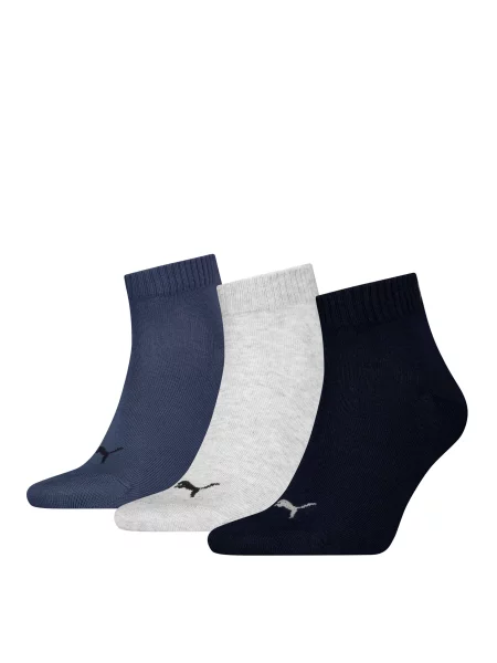PUMA Unisex Quarter Plain 3p Набір шкарпеток Унісекс Комбінований верх синій