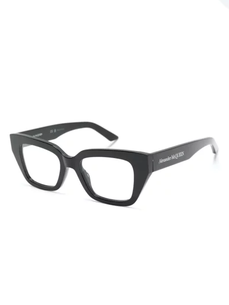 Saulės akiniai Alexander Mcqueen Eyewear su autografu juoda