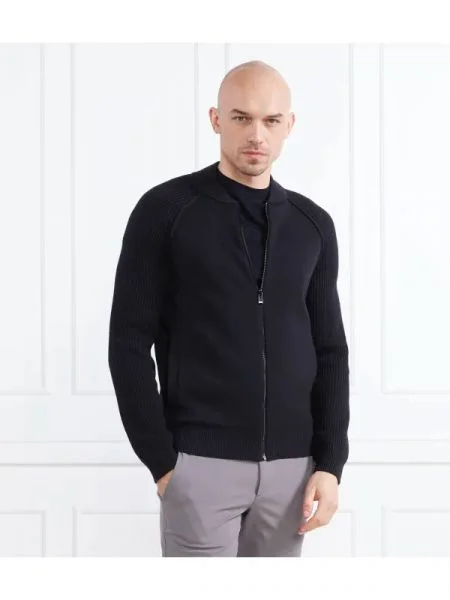 BOSS BLACK Pulover Grissino cu adaos de lână negru