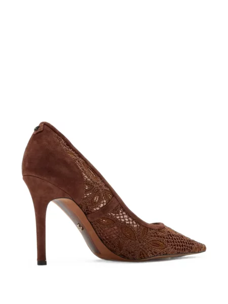 Pantofi cu toc Sam Edelman cu model floral plasă maro