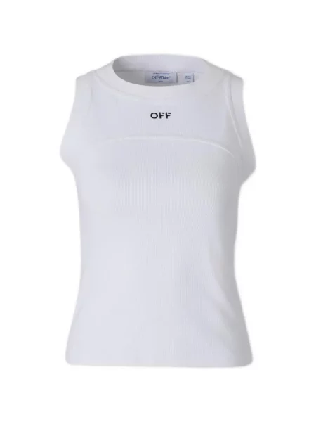 Top Off-white cu imagine alb