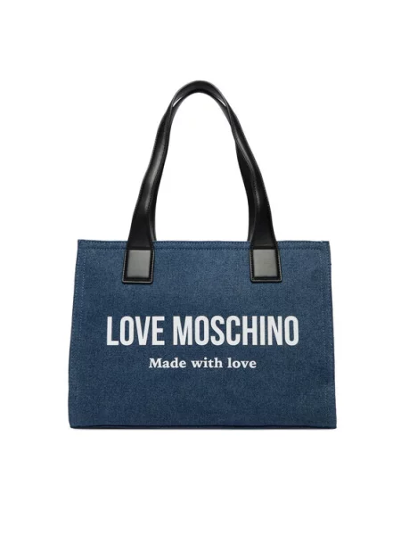 LOVE MOSCHINO Ročna torba Modra bela