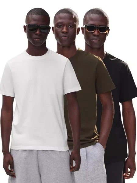Bershka Tricou oliv / negru alb