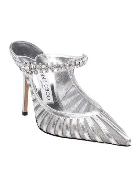 Klapki Jimmy Choo tiulowe szare