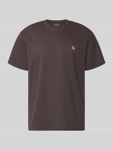 Koszulka Carhartt Wip z autografem brązowa
