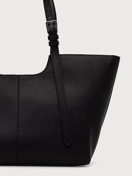 Tommy Jeans torebka shopper z imitacji skóry czarna