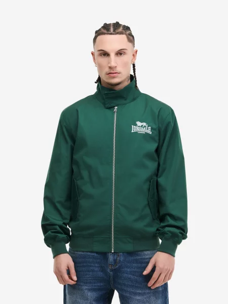 LONSDALE Prechodná bunda Classic tmavozelená biela