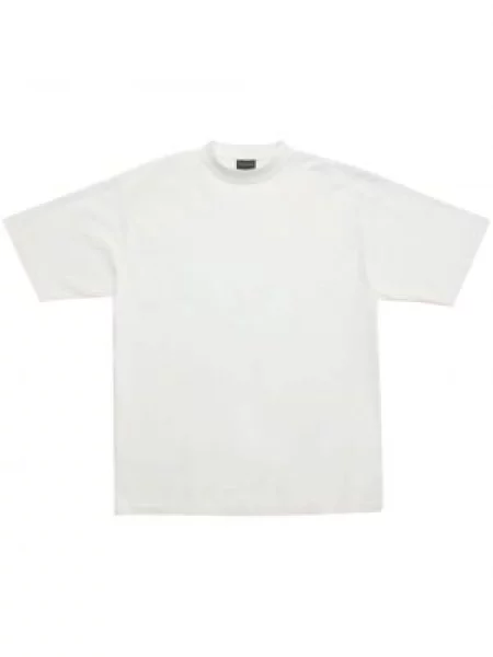 Tricou Balenciaga cu broderie alb