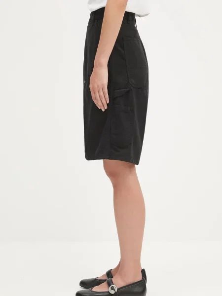 Λινό σορτς Carhartt WIP W Branford Double Knee μαύρο