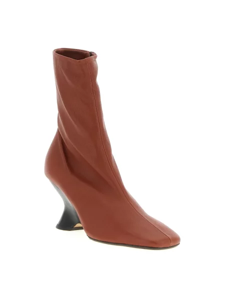Buty do kostki Dries Van Noten skórzane brązowe
