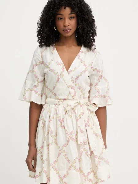 Twinset sukienka kopertowa beżowa