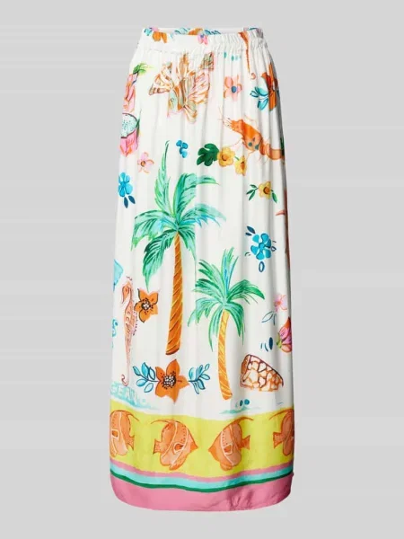 Długa spódnica z elastycznym pasem Emily Van Den Bergh biała