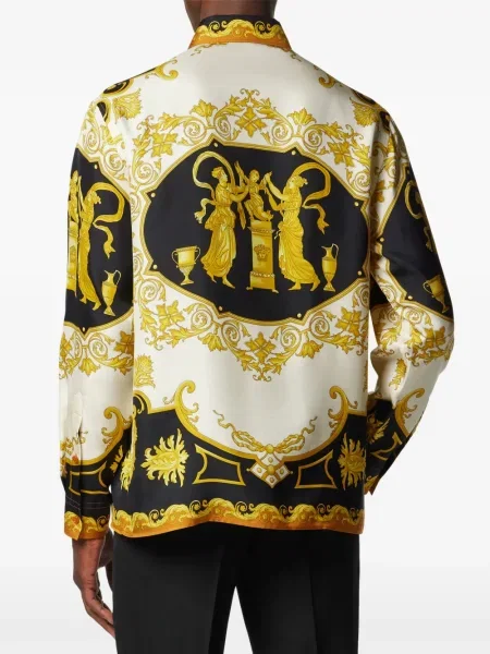 Cămașă Versace de mătase negru