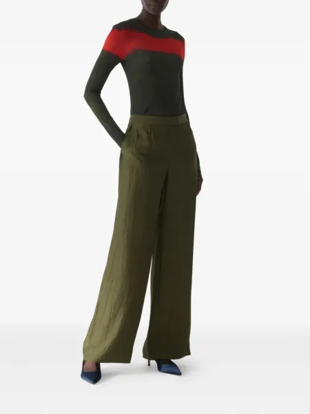 Pantaloni Jason Wu Collection din satin verde