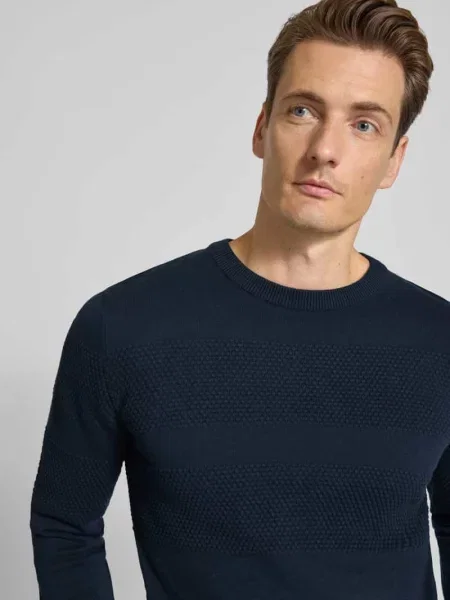 Sweter z dzianiny z prążkowanymi wykończeniami Lindbergh