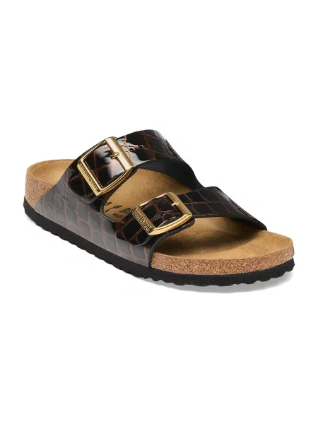 Birkenstock Arizona Leather Regular Fit Emboss Leather Black Kobiety Sandały Birkenstock Size: 5 czarny