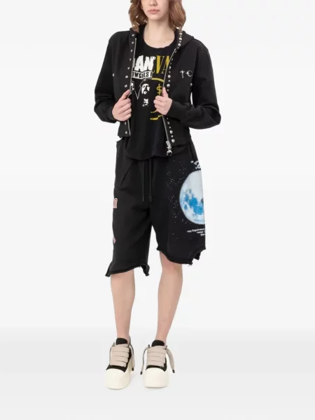 Περικομμένο hoodie Thug Club με καρφιά μαύρο