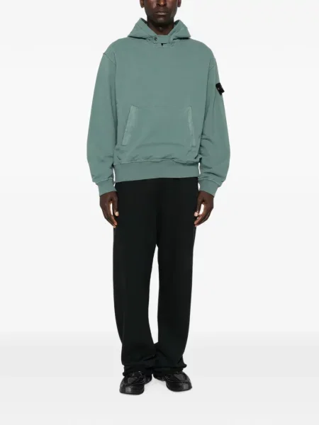 Hanorac cu glugă Stone Island cu strasuri verde