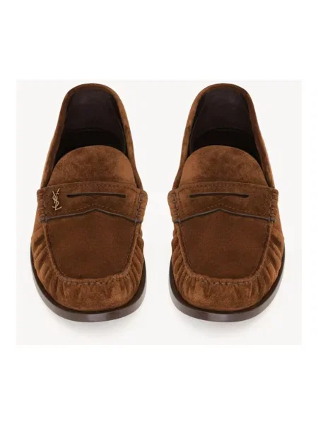 Półbuty Saint Laurent skórzane brązowe