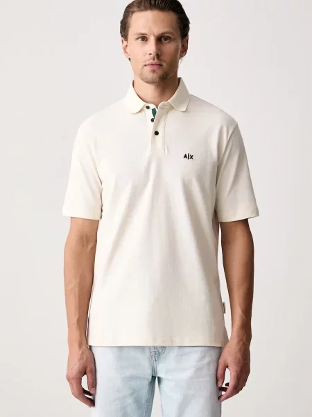 Tricou polo Armani Exchange bej