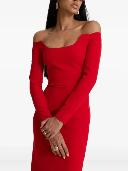 Rochie maxi Moos Studio lungă de costum roșu