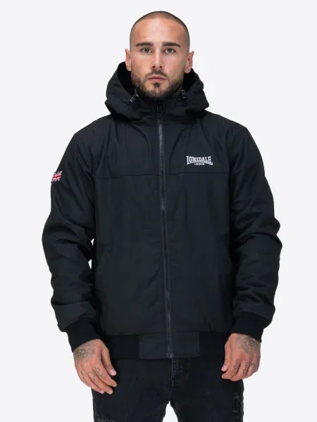 LONSDALE Geacă de primăvară-toamnă Dunster negru alb