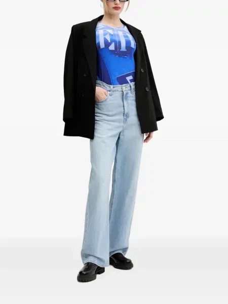 Tricou Desigual cu imagine albastru