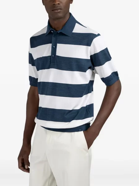 Ριγέ polo Paul & Shark μπλε