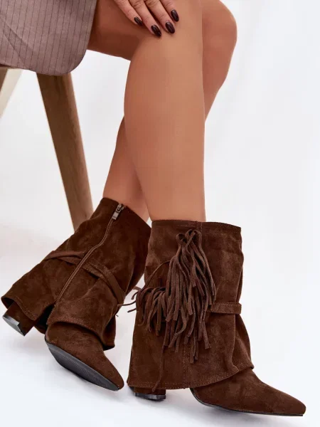 Боти Boto с ресни кафяво