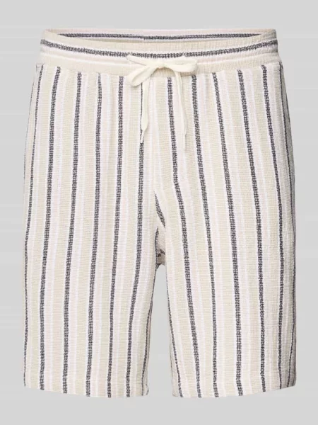 Szorty o kroju regular fit z fakturowanym wzorem model ‘JAIDEN COBA’ Jack & Jones beżowe