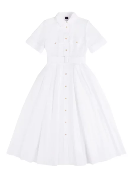 Rochie tip cămașă Fay până la genunchi de costum alb