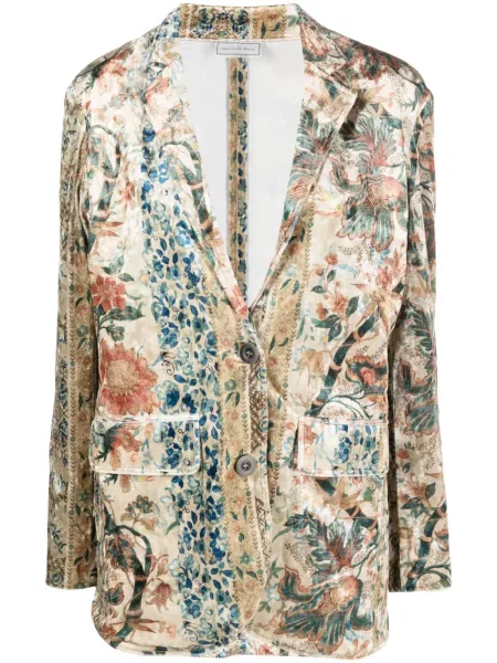 Marynarka Pierre Louis Mascia w kwiatki z nadrukiem jednorzędowa