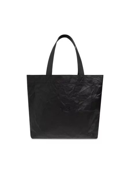 Torebka skórzana Y-3 skórzana z autografem czarna