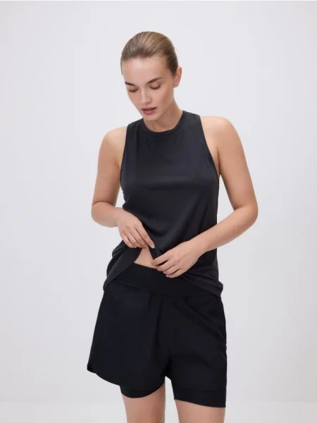 Reserved Топ із принтом темно-синій синій