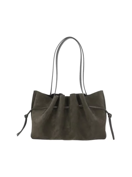 Yuzefi torebka hobo zamszowa SCALLOP SHOULDER brązowa