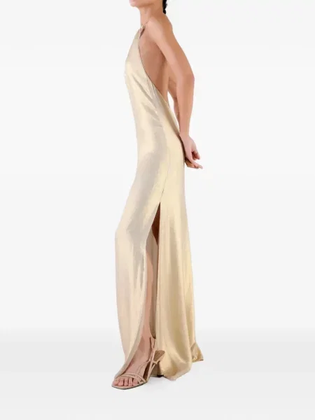 Rochie maxi Charlotta Gandolfo fără mâneci cu gât halter