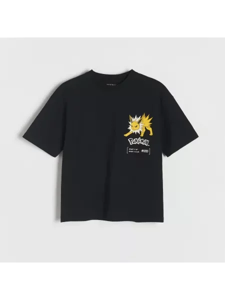 Reserved Tričko s potiskem Pokémon černý