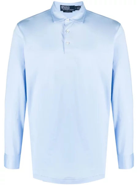 Koszulka polo Polo Ralph Lauren skórzana na sprzączkę pleciona niebieska