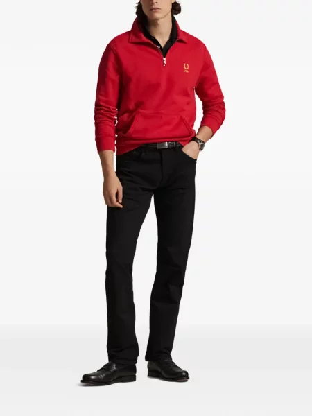 Tricou polo Polo Ralph Lauren cu dungi cu două rânduri de nasturi cu aplicații negru