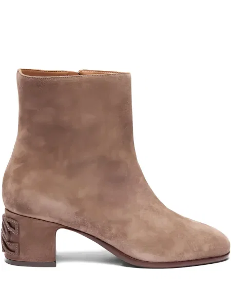 Botine Casadei din piele de căprioară maro