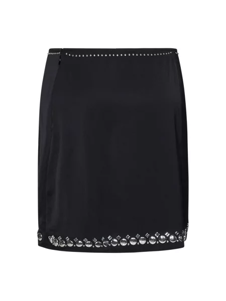 Mała mały satynowa spódnica mini Paco Rabanne czarna