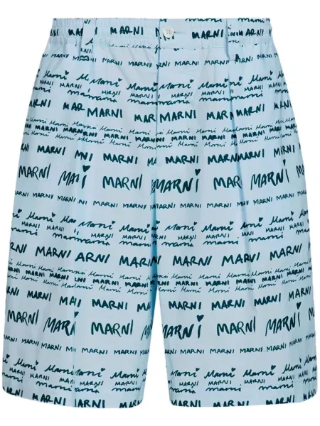 Pantaloni Marni cu imagine albastru