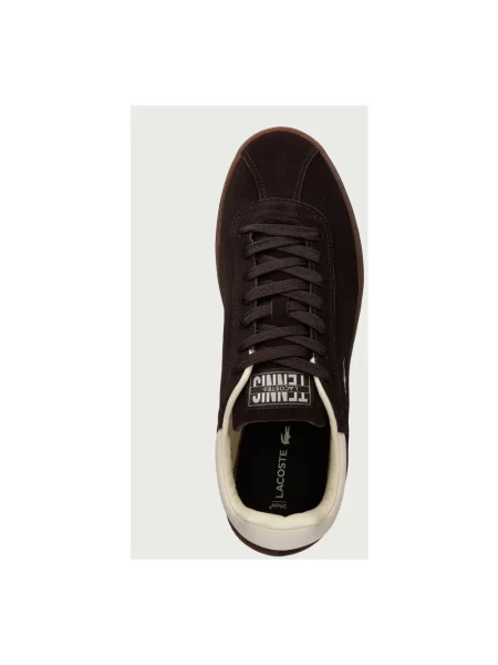 Sneakersy Lacoste zamszowe brązowe