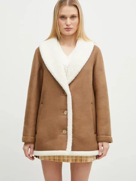 A.P.C. geacă Manteau Vanessa femei de tranzitie maro