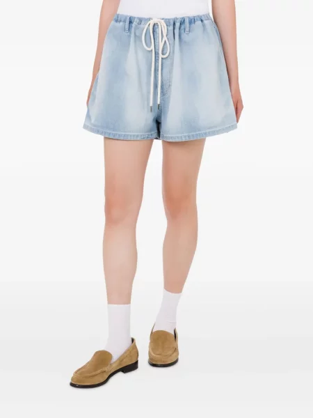 Шнур за пристягане дънкови шорти Moschino Jeans синьо