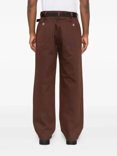 Pantaloni Stone Island plisate cu strasuri maro