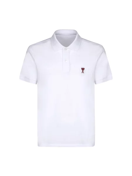 Koszulka polo Ami Paris wełniana biała