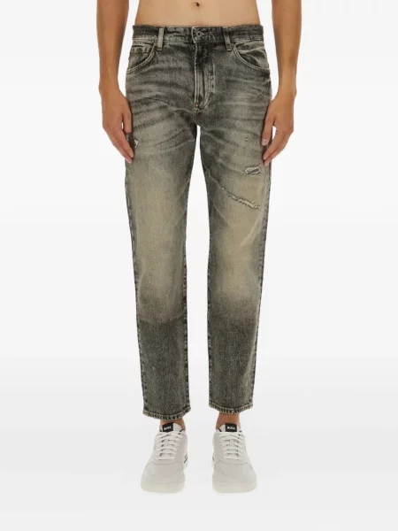 Дънки Boss с протрити краища сиво