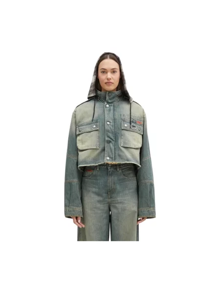 Martine Rose kurtka Cut Denim Jacket przejściowa oversize niebieski