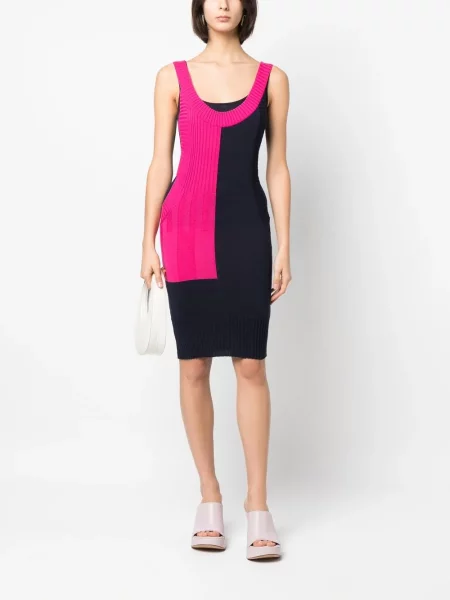 Pletené oblekové šaty Christian Dior Pre-owned modré